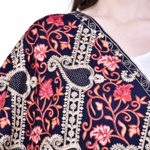 WOMEN’S AARI EMBROIDERY WOOL STOLE