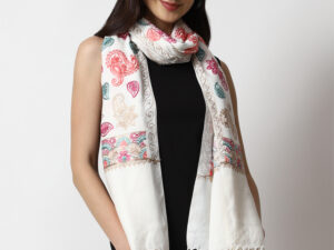 WOMEN'S AARI EMBROIDERED WOOL STOLE