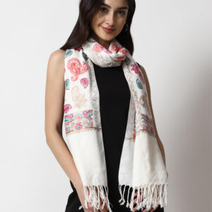 WOMEN'S AARI EMBROIDERED WOOL STOLE