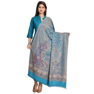 JAMAWAR TURQUOISE SHAWLS IN PLOYESTER RICH FABRIC