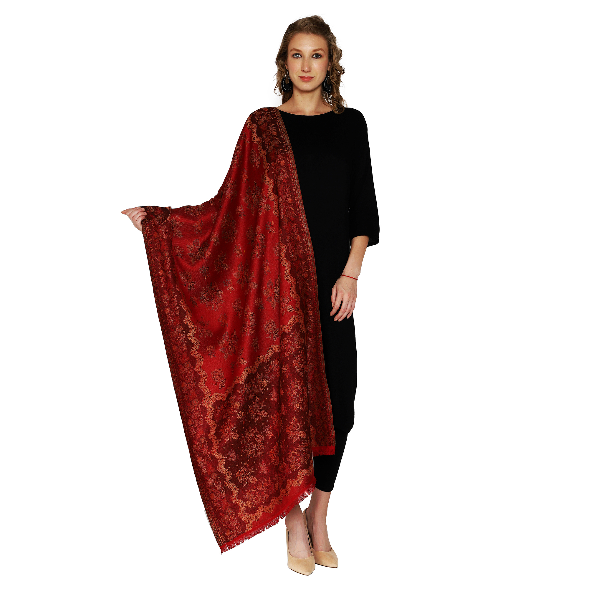 Maroon Reversible Soft Viscose Stoles/wraps