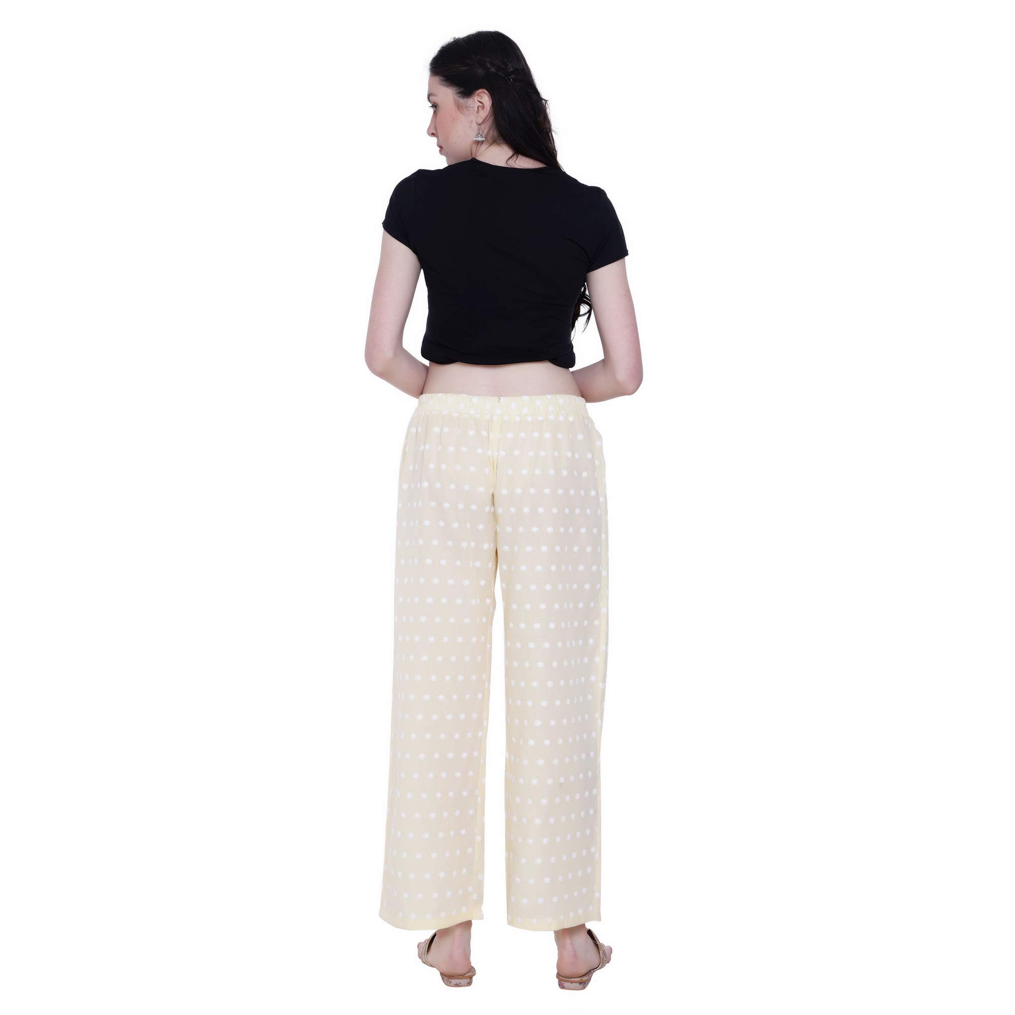 Women's Cotton Embroidered Palazzos ( Wide-leg High Waist with Floral Prints) - Image 7