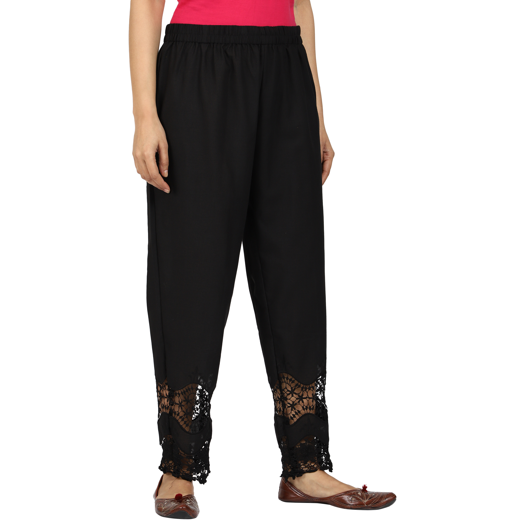 Women's Cotton Embroidered Palazzos - Image 3