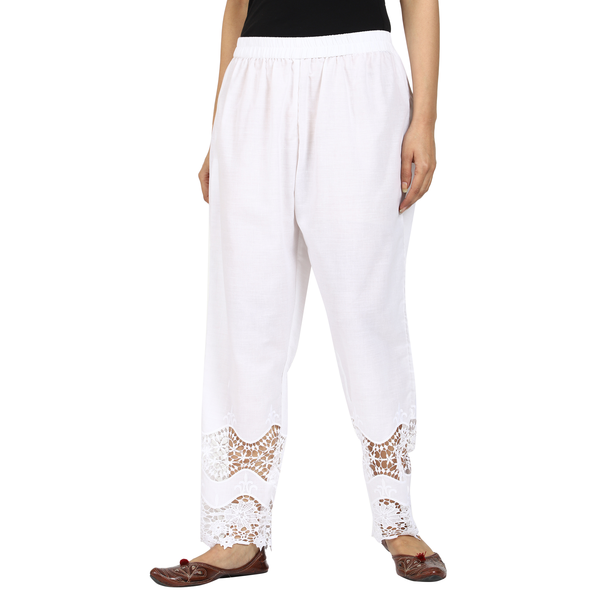 Women's Cotton Embroidered Palazzos - Image 6