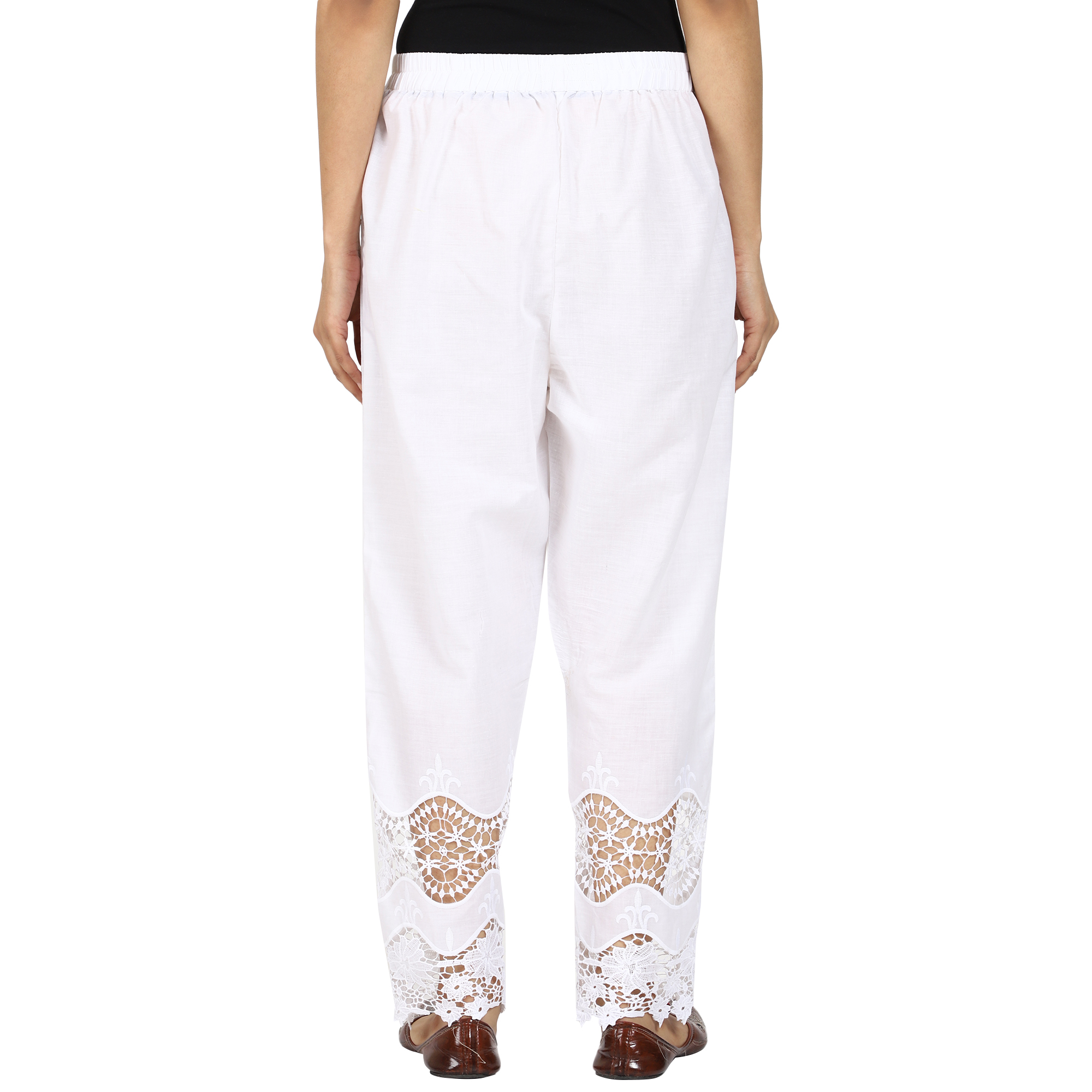 Women's Cotton Embroidered Palazzos - Image 4