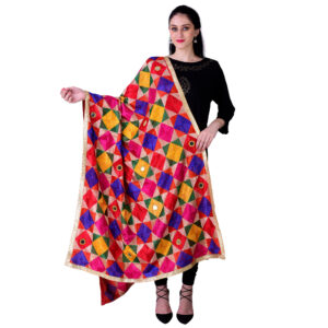 Multicolor Women's Phulkari Dupatta